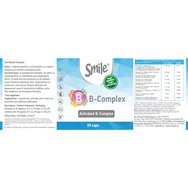 Smile B-Complex Хранителна добавка с комплекс от витамини B за нормалното функциониране на нервната система, срещу умора & отпадналост за повишена умствена работоспособност 30caps