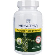 Healthia Superior Magnesium Higher Absorption 125mg 120caps - Хранителна добавка с високо бионаличен магнезий и витамин B6 за мигрена, главоболие и функциониране на нервната система