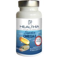 Healthia Superior Omega 3 1380mg 30caps - Хранителна добавка с рибено масло, богата на омега 3 и витамин Е, за подпомагане на добрата функция на мозъка, зрението и сърцето Healthia Superior Omega 3 1380mg 30caps - Хранителна добавка с рибено масло, богата на омега 3 и витамин Е, за подпомагане на добрата функция на мозъка, зрението и сърцето