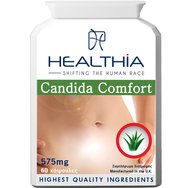 Healthia Candida Comfort 575mg 60caps - Хранителна добавка с билки, пробиотици и цинк за лечение на кандидоза, инфекция на пикочните пътища и храносмилателни разстройства