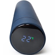 Healthia Stainless Steel Isothermic Bottle with Thermometer Blue 500ml 1 бр Healthia Stainless Steel Isothermic Bottle with Thermometer Blue 500ml 1 бр