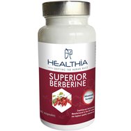 Healthia Superior Berberine Хранителна добавка с екстракт от растението Berberis Aristata с високо съдържание на берберин & витамини, минерали за контрол на кръвната захар, добро здраве на сърцето & контрол на теглото 60caps