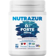 Rener Pharmaceuticals Nutrazure Ω3 Forte 500mg, 120caps - Диетична добавка с ултрачисто и високо усвоимо рибено масло, богата на Ω3 за поддържане на добрата функция на мозъка, зрението и сърцето Без рибен послевкус Rener Pharmaceuticals Nutrazure Ω3 Forte 500mg, 120caps - Диетична добавка с ултрачисто и високо усвоимо рибено масло, богата на Ω3 за поддържане на добрата функция на мозъка, зрението и сърцето Без рибен послевкус
