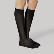 Christou Gratuated Compression Knee - High Cotton Socks for Women CH-018 Black 140 DEN 1 чифт