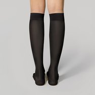 Christou Gratuated Compression Knee - High Cotton Socks for Women CH-018 Black 140 DEN 1 чифт