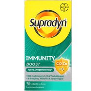 Supradyn Immunity Boost 1000mg C, D, Zn & +8 Хранителна добавка за нормалната функция на имунната система & подсилване на защитните сили на организма с допълнителен комплекс от 8 витамина 30 Effer.tabs Supradyn Immunity Boost 1000mg C, D, Zn & +8 Хранителна добавка за нормалната функция на имунната система & подсилване на защитните сили на организма с допълнителен комплекс от 8 витамина 30 Effer.tabs