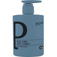 Panthenol Extra Blue Flames 3in1 Face, Body & Hair Cleanser 500ml - Тонизиращ мъжки душ гел за лице, тяло и коса с цитрусови нотки, с помпа Panthenol Extra Blue Flames 3in1 Face, Body & Hair Cleanser 500ml - Тонизиращ мъжки душ гел за лице, тяло и коса с цитрусови нотки, с помпа