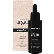 Macrovita Olive & Argan Face, Neck Dry Oil 30ml - Сухо масло за лице и шия за подхранване, ревитализация, блясък за всички типове кожа Macrovita Olive & Argan Face, Neck Dry Oil 30ml - Сухо масло за лице и шия за подхранване, ревитализация, блясък за всички типове кожа