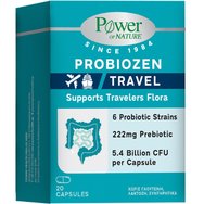 Power Health Platinum Range Probiozen Travel 20 капсули - Хранителна добавка с 6 различни пробиотика и пребиотици за подпомагане и балансиране на чревната микрофлора при пътуване