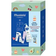 Mustela Promo Gentle Cleansing Gel 750ml & Hydra Bebe Body Lotion 50ml & 123 Vitamin Barrier Cream 100ml & Facial Cream 40ml & Подарък Baby on Board Sticker 1 бр - Бебешки почистващ гел за тяло и коса & Хидратиращ лосион за тяло за употреба от първия ден с органично авокадо & Успокояващ и защитен бебешки крем за смяна на пелени & Хидратиращ бебешки крем за лице