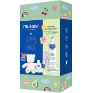 Mustela Promo Gentle Cleansing Gel for Hair & Body 750ml & 123 Vitamin Barrier Cream 50ml & Liniment Diaper Change Cleanser 50ml & Подарък плюшено мече за гушкане 1 брой & Подарък стикер за автомобил 1 брой