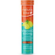 Natura Vita Vitamin C 1000mg Хранителна добавка с витамин C, екстракт от шипка и цитрусови биофлавоноиди за повишаване на имунитета с вкус на лимон 20 Effer.Tabs - Lemon Natura Vita Vitamin C 1000mg Хранителна добавка с витамин C, екстракт от шипка и цитрусови биофлавоноиди за повишаване на имунитета с вкус на лимон 20 Effer.Tabs - Lemon