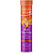Natura Vita Multi Vita Kids Мултивитамини и минерална хранителна добавка за деца над 3 години. Висока концентрация за енергия, стимулация и покриване на хранителни дефицити с вкус на тропически плодове 20 Effer.tabs Natura Vita Multi Vita Kids Мултивитамини и минерална хранителна добавка за деца над 3 години. Висока концентрация за енергия, стимулация и покриване на хранителни дефицити с вкус на тропически плодове 20 Effer.tabs
