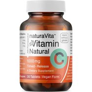 Natura Vita Vitamin C 1000mg Timed Release хранителна добавка с витамин C, шипка, ацерола и биофлавоноиди с удължено освобождаване за подсилване на имунната система 30 таблетки