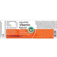 Natura Vita Vitamin C 1000mg Timed Release хранителна добавка с витамин C, шипка, ацерола и биофлавоноиди с удължено освобождаване за подсилване на имунната система 30 таблетки
