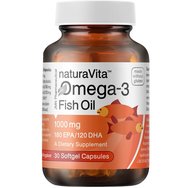 Natura Vita Fish Oil Omega-3 1000mg хранителна добавка с рибено масло, богато на омега-3 мастни киселини за поддържане на мозъчната функция, зрението и сърцето 30 капсули