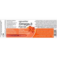 Natura Vita Fish Oil Omega-3 1000mg хранителна добавка с рибено масло, богато на омега-3 мастни киселини за поддържане на мозъчната функция, зрението и сърцето 30 капсули