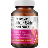 Natura Vita Hair, Skin & Nails хранителна добавка с витамини, минерали и ензими за здравословен растеж и обновяване на косата, ноктите и кожните клетки 60 таблетки