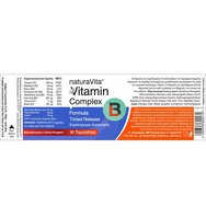 Natura Vita Vitamin B Complex хранителна добавка с витамини от група B за здравето на нервната система, енергия и хормонален баланс 30 таблетки
