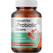 Natura Vita Probiotic Strains Хранителна добавка от пробиотични щамове за укрепване на микробиома на стомашно-чревната система, по-добро храносмилане и лечение на чревни разстройства 30caps