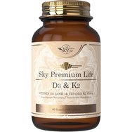 Sky Premium Life Vitamin D3 2200 IU & Vitamin K2 45mcg 60tabs - Хранителна добавка с витамини D3 & K2 за нормалното състояние на костите, зъбите, мускулите и имунната система