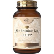 Sky Premium Life 5-HTP 60tabs - Хранителна добавка с екстракт от Griffonia SIimplicifolia, богата на 5-HTP с витамин C & B6 за добро психическо състояние, здрава нервна система & намаляване на умората