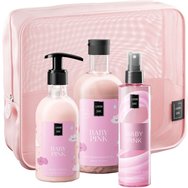 Lavish Care Promo Baby Pink Bath & Shower Gel 500ml & Body Lotion 300ml & Fragrance Mist 200ml & торбичка 1 бр - Хидратиращ ароматизиран душ гел с аромат на пудра и хидратиращ крем за тяло с приятен аромат на пудра с помпа и ароматизиран спрей за тяло, вдъхновен от опияняващи летни аромати