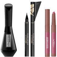 L\'oreal Paris Make It Last Make up Set Unlimited Mascara Black 7.4ml, Superliner Flash Cat Eye Black & Matte Lip Crayon 1.3gr L\'oreal Paris Make It Last Make up Set Unlimited Mascara Black 7.4ml, Superliner Flash Cat Eye Black & Matte Lip Crayon 1.3gr