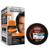 L\'oreal Paris Men Expert PROMO PACK One-Twist Hair Colour No 03 Dark Brown 50ml & Messy Hair Molding Clay 75ml