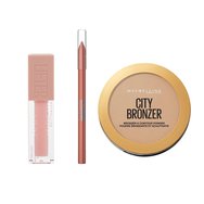 Maybelline PROMO PACK City Bronzer Powder 8gr & Tattoo Liner Gel Eye Pencil 1.3g & Lifter Lip Gloss 5.4ml - Бронзираща пудра с кадифено матово покритие и гел молив за очи и блясък за устни с хиалуронова киселина Maybelline PROMO PACK City Bronzer Powder 8gr & Tattoo Liner Gel Eye Pencil 1.3g & Lifter Lip Gloss 5.4ml - Бронзираща пудра с кадифено матово покритие и гел молив за очи и блясък за устни с хиалуронова киселина