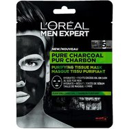 L\'oreal Paris PROMO PACK Men Expert Pure Carbon Purifying Tissue Mask 1x30g & Pure Carbon Anti-Blackhead Daily Face Scrub 100ml