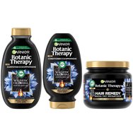 Garnier PROMO PACK Botanic Therapy Magnetic Charcoal & Black Seed Oil Shampoo 400ml, Conditioner 200ml & Hair Remedy 340ml