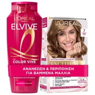 L\'Oreal Paris Promo Elvive Color Vive Shampoo 400ml & Excellence Creme, 7 Блондинка 1 бр L\'Oreal Paris Promo Elvive Color Vive Shampoo 400ml & Excellence Creme, 7 Блондинка 1 бр