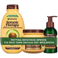 Garnier Promo Botanic Therapy Avocado Oil & Shea Butter Shampoo 400ml & Hair Remedy 340ml & Revival Elixir 120ml - Шампоан, маска за коса и масло за коса с авокадо и масло от ший за суха, чуплива коса