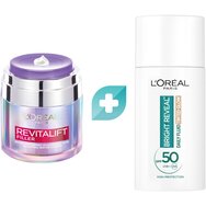 L\'Oreal Paris Promo Revitalift Filler Hyaluronic Plumping Water-Cream 50ml & Bright Reveal Tinted Glow Daily Fluid Spf50, 50ml L\'Oreal Paris Promo Revitalift Filler Hyaluronic Plumping Water-Cream 50ml & Bright Reveal Tinted Glow Daily Fluid Spf50, 50ml