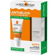 La Roche-Posay Promo Anthelios UVMune 400 Spf50+ Oil Control Gel Cream 50ml & Подарък Toleriane Moisturiser Sensitive Cream 15ml