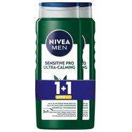 Nivea PROMO PACK Men Shower Gel Sensitive Pro Ultra Calming 2x500ml 1+1 Подарък