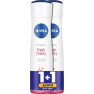 Nivea Promo Fresh Cherry Long Lasting Freshness Deodorant Spray 2x150ml 1+1 Подарък