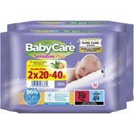 BabyCare Promo Sensitive Plus Pure Water Baby Wipes 40 Парчета (2x20 Парчета)
