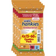 Wet Hankies Promo Antibacterial Wipes Orange 60 бр (4x15 бр)