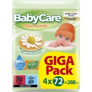 BabyCare Chamomile Baby Wipes GigaPack 288 бр (4x72 бр)