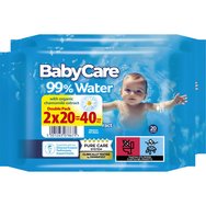 BabyCare 99% Water Baby Wipes 40 бр (2x20 бр) BabyCare 99% Water Baby Wipes 40 бр (2x20 бр)