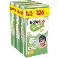 Babylino Sensitive Cotton Soft Super Pack Junior Plus Νο5+ (12-17kg) 126 бр (3x42 бр)