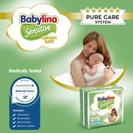 Babylino Sensitive Cotton Soft Mini Νο2 (3-6kg) 64 бр Babylino Sensitive Cotton Soft Mini Νο2 (3-6kg) 64 бр