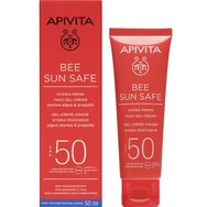 Apivita Bee Sun Safe Hydra Fresh Face Gel-Cream With Marine Algae & Propolis Spf50, Light Texture 50ml