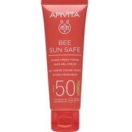 Apivita Bee Sun Safe Hydra Fresh Tinted Face Gel-Cream With Marine Algae & Propolis Spf50, Light Texture 50ml