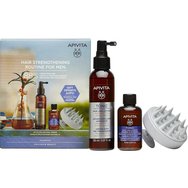 Apivita Hair Strengthening Routine for Men PROMO PACK Tonic Hair Loss Lotion 150ml & Подарък Men\'s Tonic Shampoo 75ml & Scalp Massager