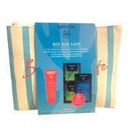 Apivita Promo Bee Sun Safe Hydra Sensitive Soothing Face Cream Spf50+, 50ml, Express Beauty  Face Mask with Aloe 2x8ml, Express Beauty Moisturizing Hair Mask Hyaluronic Acid 20ml & Подарък тоалетни принадлежности - Успокояващ крем за лице с лека текстура, изключително висока слънцезащита за чувствителна кожа с лайка и прополис, хидратираща маска с алое за нормална/суха дехидратирана кожа, хидратираща маска за коса с хиалуронова киселина Apivita Promo Bee Sun Safe Hydra Sensitive Soothing Face Cream Spf50+, 50ml, Express Beauty  Face Mask with Aloe 2x8ml, Express Beauty Moisturizing Hair Mask Hyaluronic Acid 20ml & Подарък тоалетни принадлежности - Успокояващ крем за лице с лека текстура, изключително висока слънцезащита за чувствителна кожа с лайка и прополис, хидратираща маска с алое за нормална/суха дехидратирана кожа, хидратираща маска за коса с хиалуронова киселина