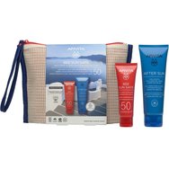 Apivita Promo Bee Sun Safe Anti-Spot & Anti-Age Defence Face Cream Spf50, 50ml & Подарък After Sun Cool & Sooth Face & Body Gel-Cream Travel Size 100ml & Подарък торбичка 1 бр - Слънцезащитен крем за лице против слънчеви петна и бръчки, висока защита и охлаждащ успокояващ гел крем за след слънце, лице и тяло със смокиня, алое и прополис