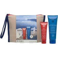 Apivita Promo Bee Sun Safe Hydra Fresh Face-Cream Spf50, Light Texture 50ml & Подарък After Sun Cool & Sooth Face & Body Gel-Cream Travel Size 100ml & Подарък торбичка 1 бр - Хидратиращ гел крем за лице с лека текстура, висока слънцезащита с водорасли и прополис и освежаващ успокояващ гел крем за след слънце, за лице и тяло със смокиня, алое и прополис